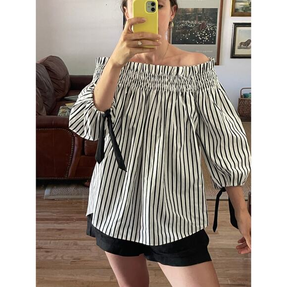 Caroline Constas Striped Off Shoulder Blouse Size X Small - Picture 3 of 3
